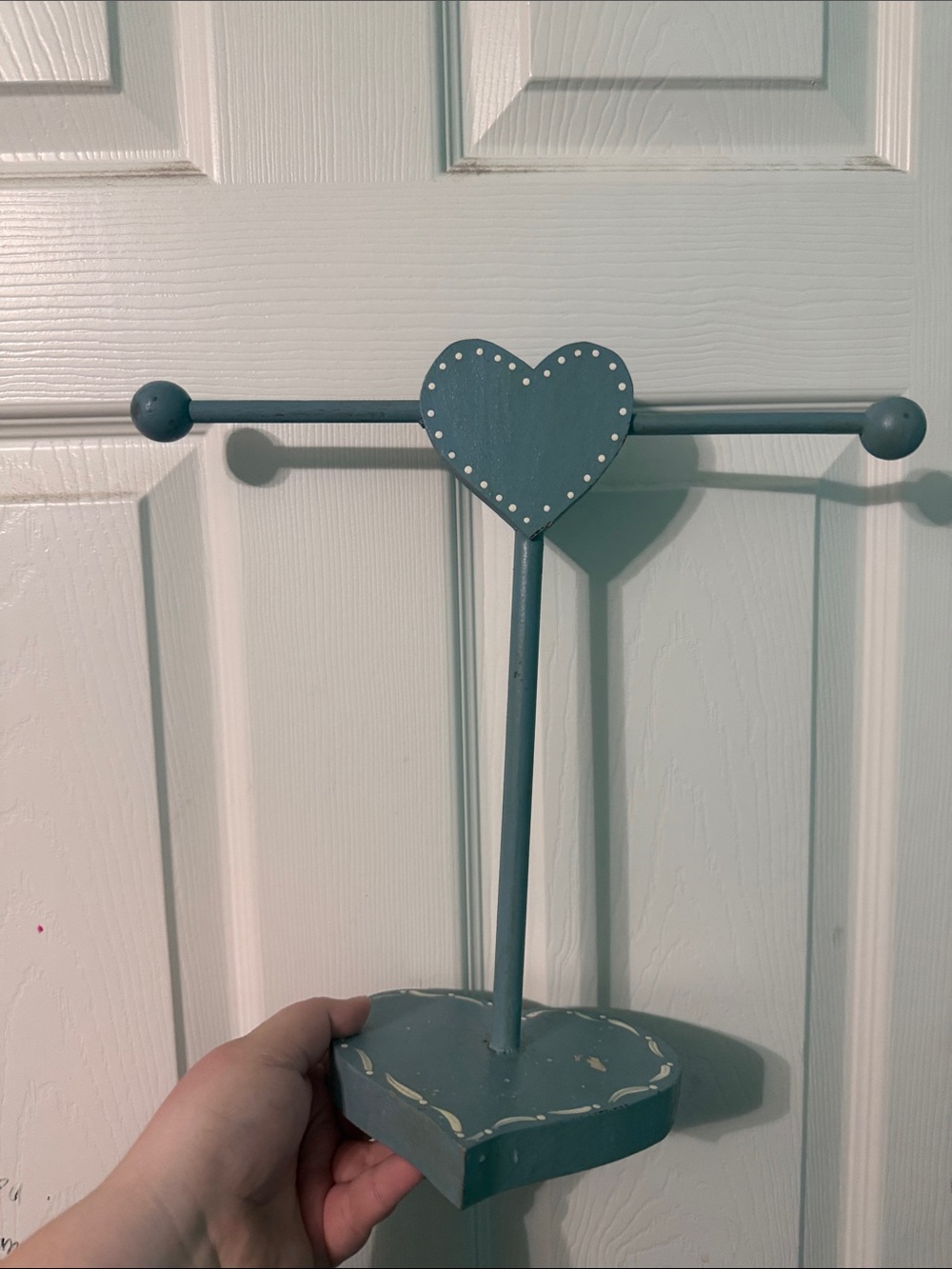 Blue Heart Jewelry Stand Organizer by